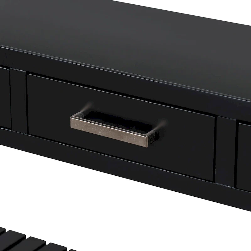 62.2 Modern Console Table with 4 Drawers and 2 Shelves