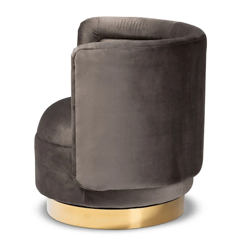 Saffi Glam and Luxe Upholstered Swivel Accent Chair