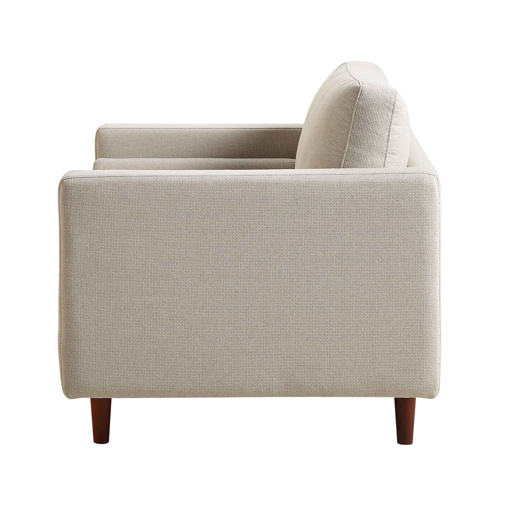 Armchair, Beige Woven Fabric