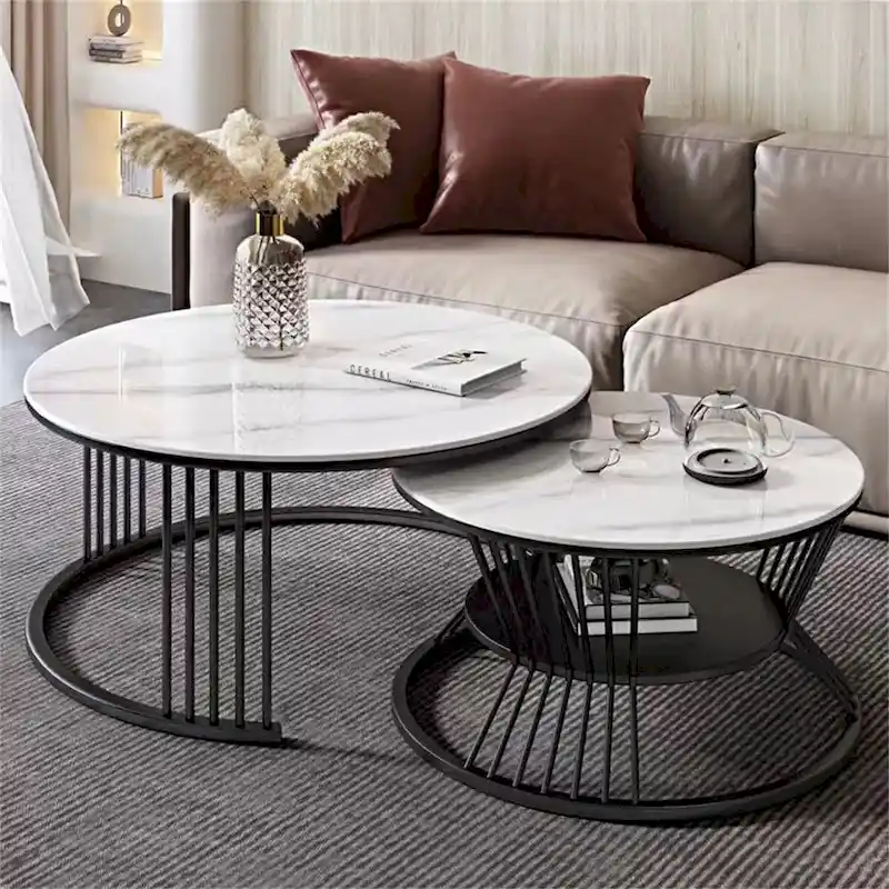 Round Modern Nesting Coffee Set of 2