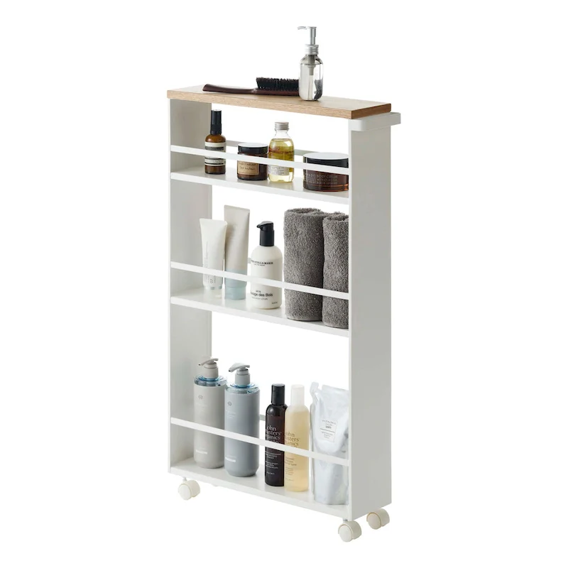 Slim Storage Cart, Steel, Holds 26.4 lbs, Minimal Assembly - L 18.7 x W 5.12 x H 31.69 inches