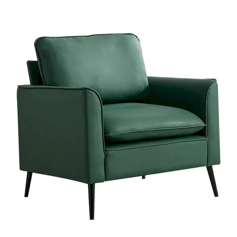 Green Modern 26  Accent Chair with Waist Pillows