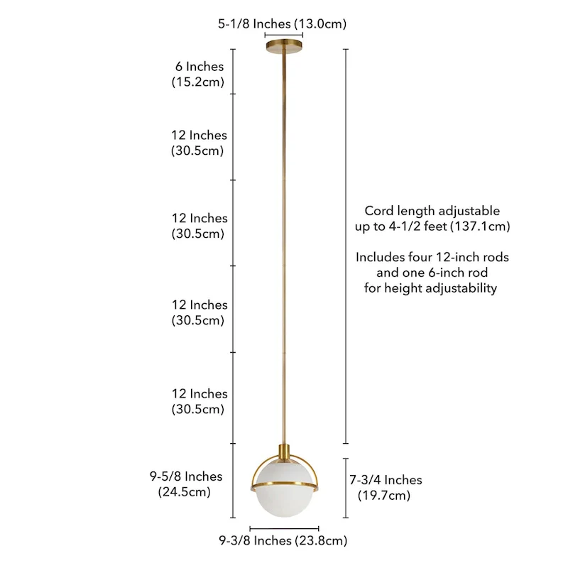 Cieonna 9.38  Wide Pendant with Glass Shade