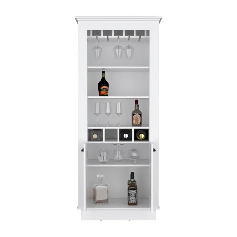 Bar Cabinet, Four built-in wine racks,Living Room, Black