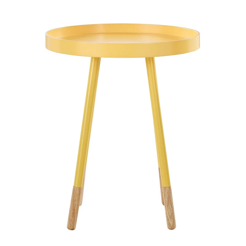 Paint-Dipped Round Tray-Top Side Table