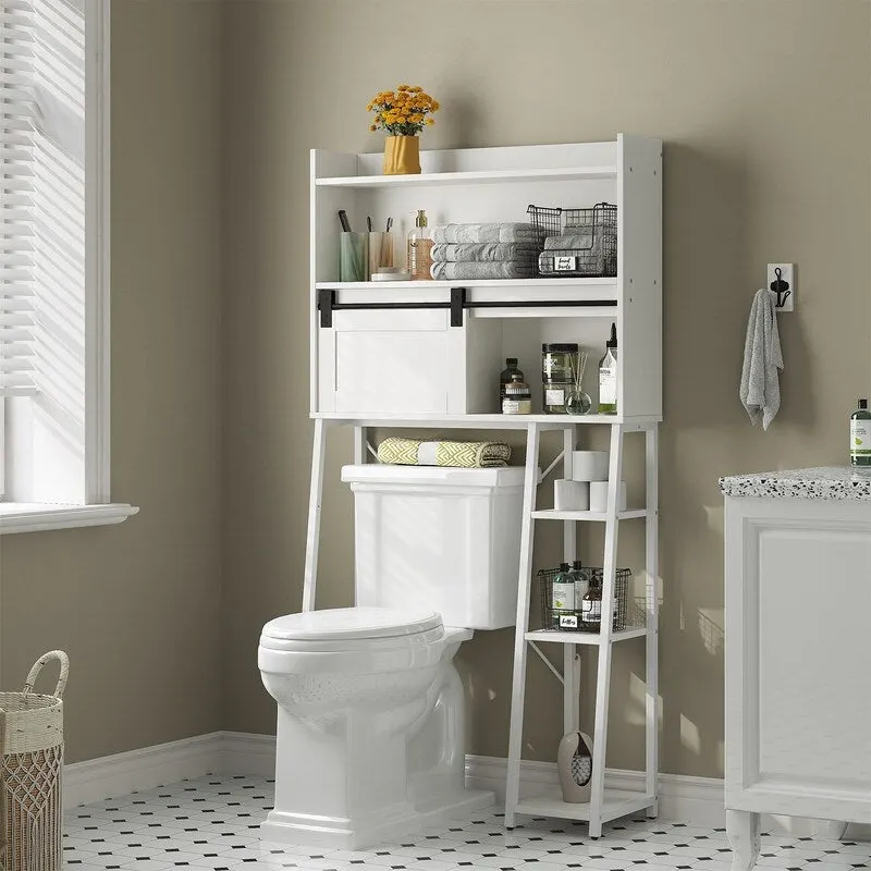 Over-the-Toilet Storage Cabinet with Toilet Paper Holder