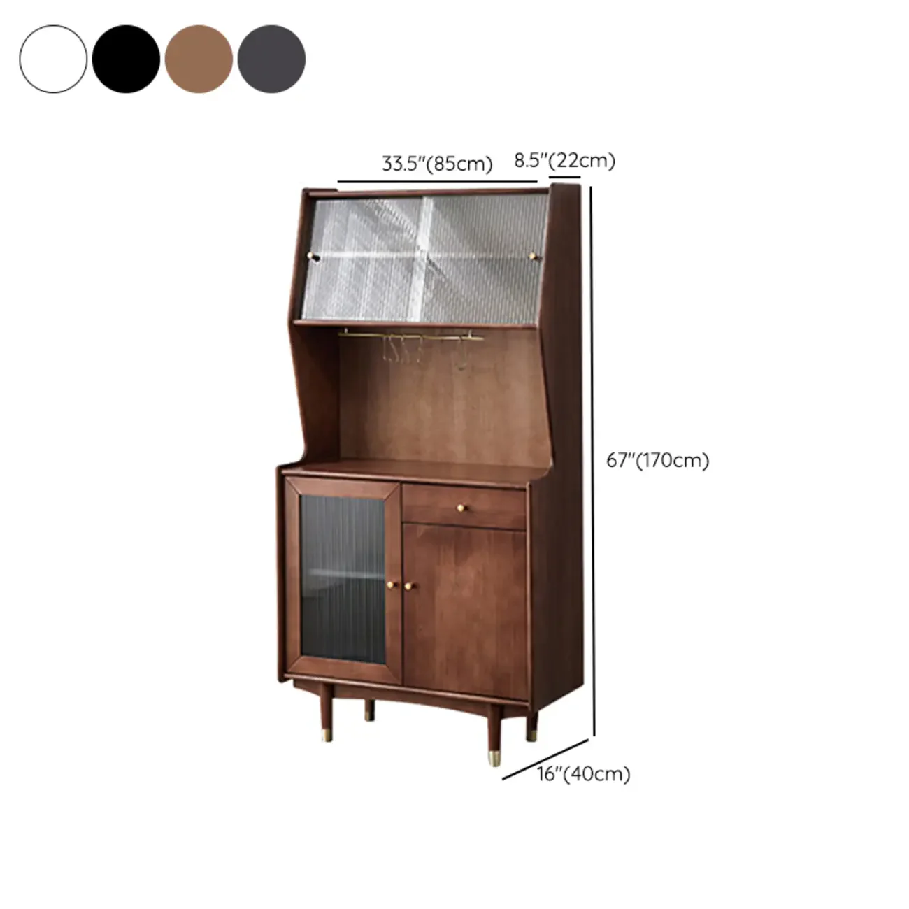 Modern Espresso Wood Versatile Kitchen Cabinet