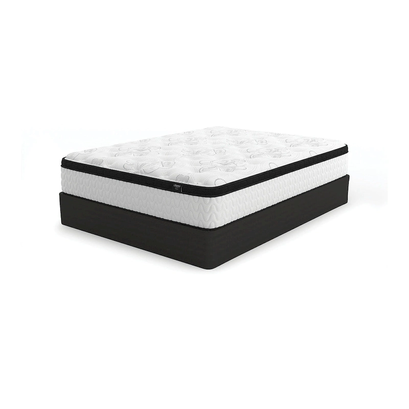 Signature Design by Ashley Chime 12 Inch Hybrid Black/White 2-Piece Mattress Package