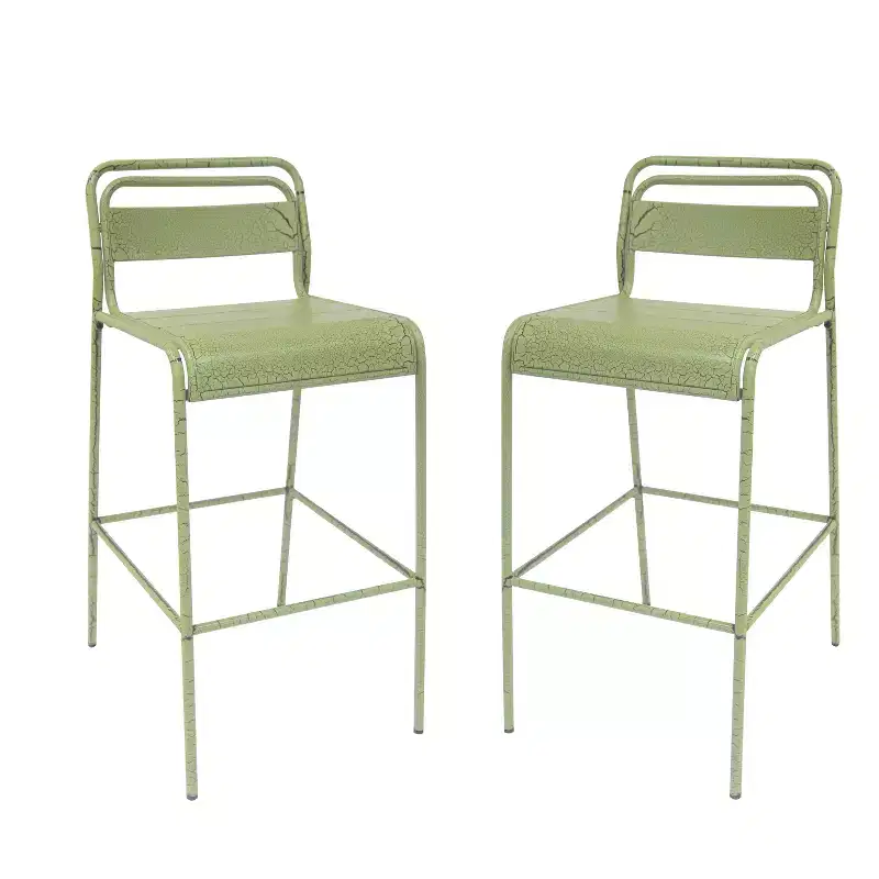 Christopher Knight Home Nathan Modern Outdoor Iron Bar Stools (Set of 2)