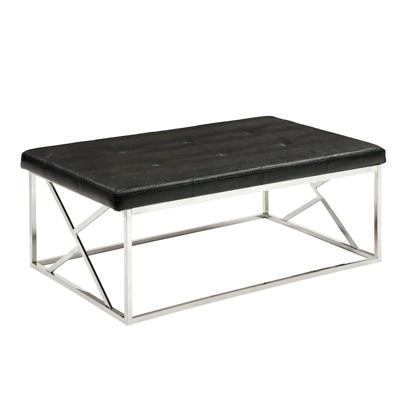 Modern Faux Leather Button-Tufted Accent Bench – Entryway & Living Room Seating