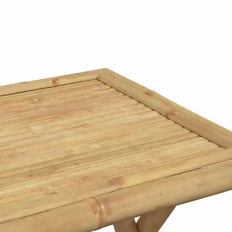 vidaXL Bistro Set Natural Bamboo 3 Piece Foldable Set