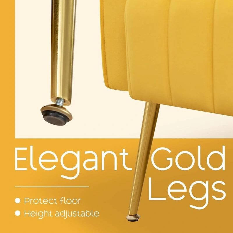 HOMYKA Accent Chair Upholstered Velvet Wingback Armchair Set of 2