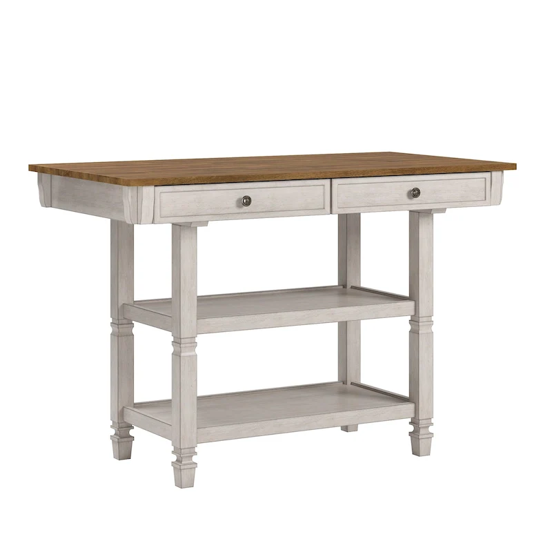 Elena 2-tone Antique Kitchen Island Buffet by iNSPIRE Q Classic