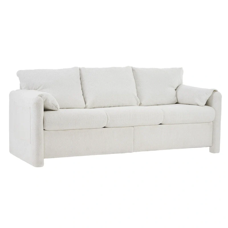 3-Seater Sofa 77 Chenille Couch - Plush Triple Seater Sofa with High-Density Foam Cushions, Deep Seat Living Room Couch