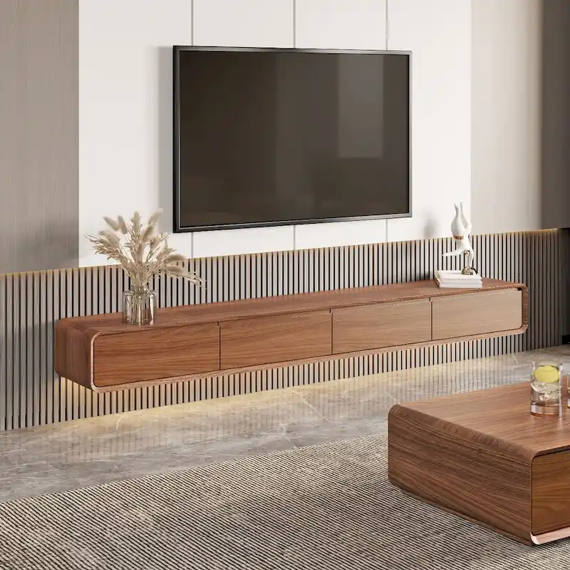 Wall-Mounted Floating TV Stand with Storage