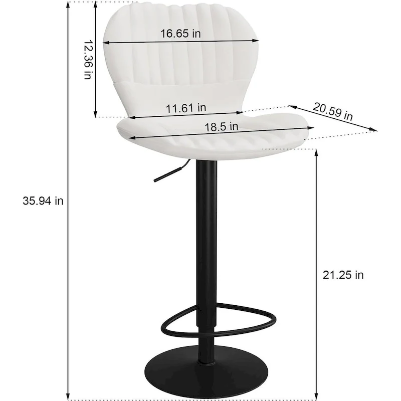 Swivel Counter Height Bar Stools, Set of 4 – Black / Grey / White