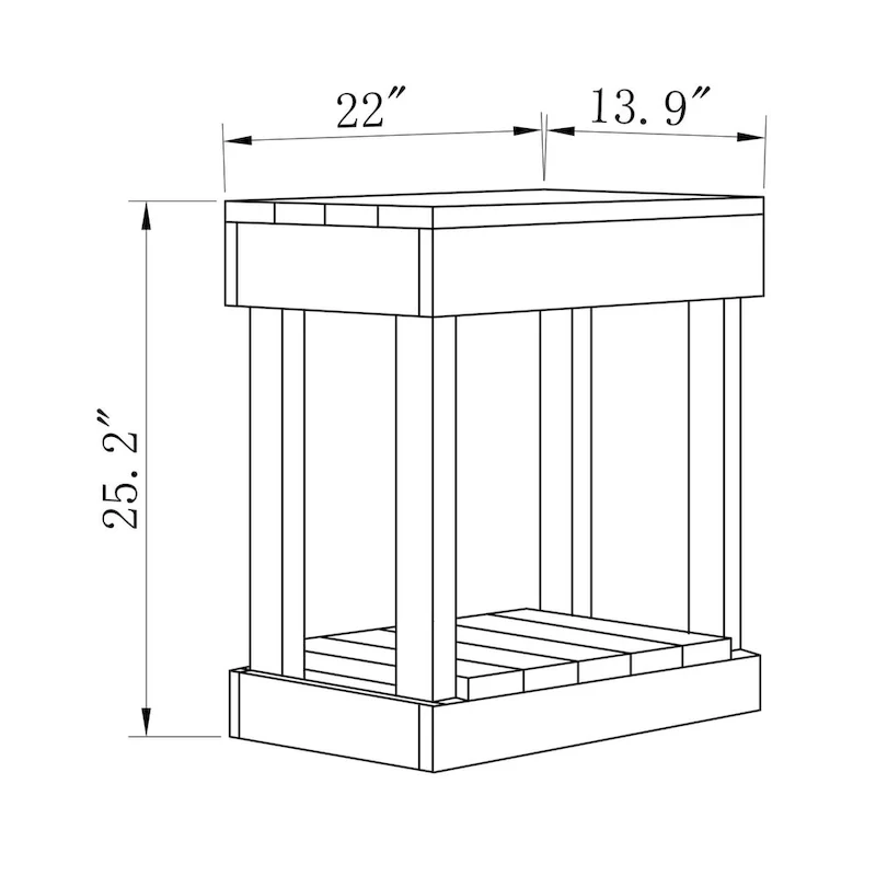 Rustic Farmhouse Solid Wood Accent End Table