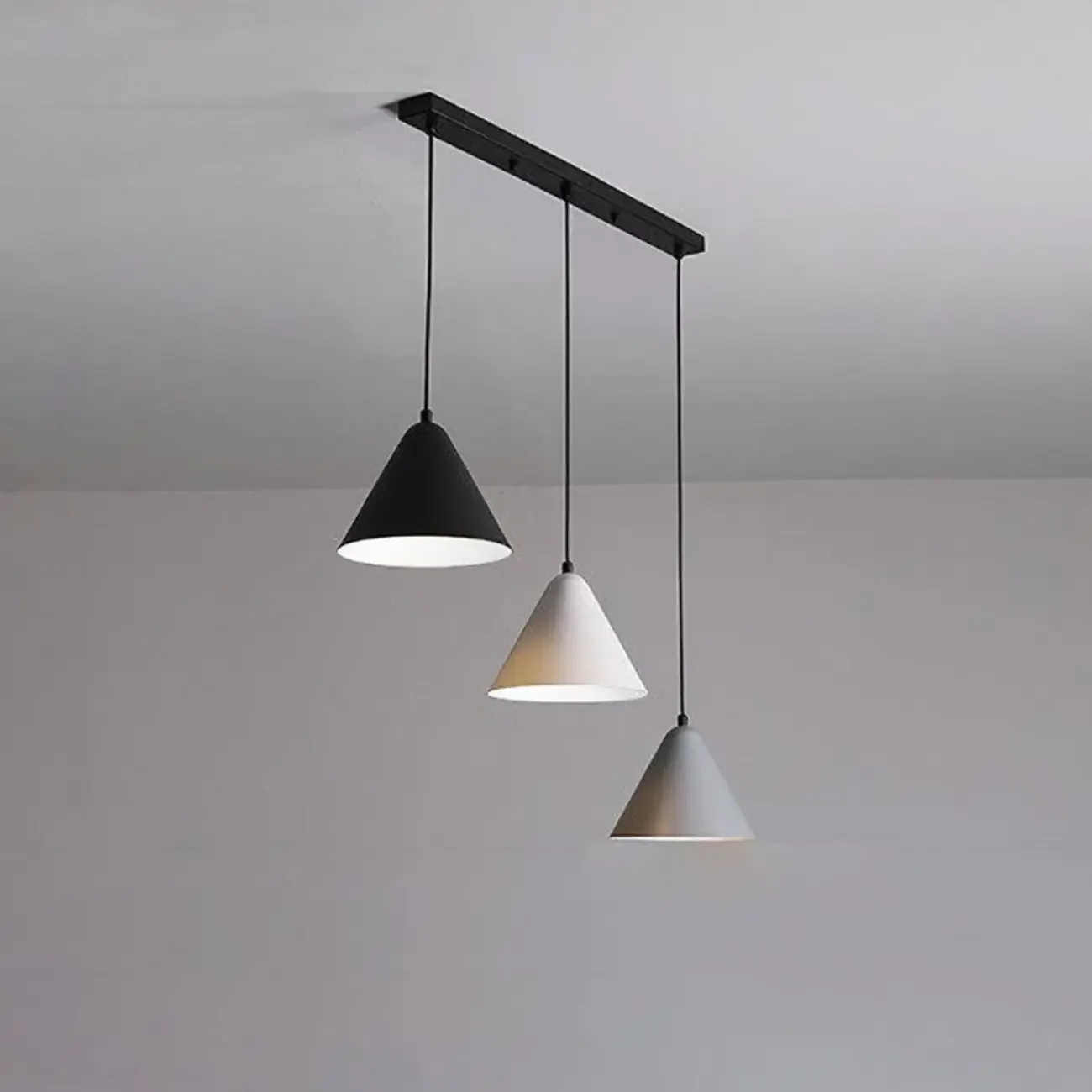 Modern Metal Cone Adjustable Island Pendant Light for Kitchen