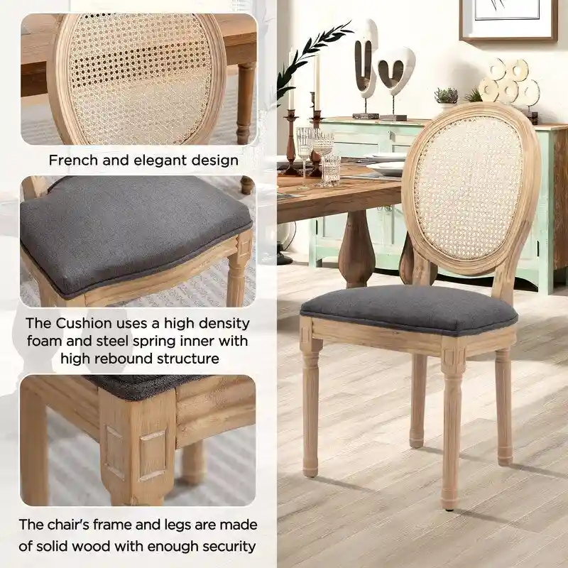 French Dining Chair with Nailhead Trim Set of 4