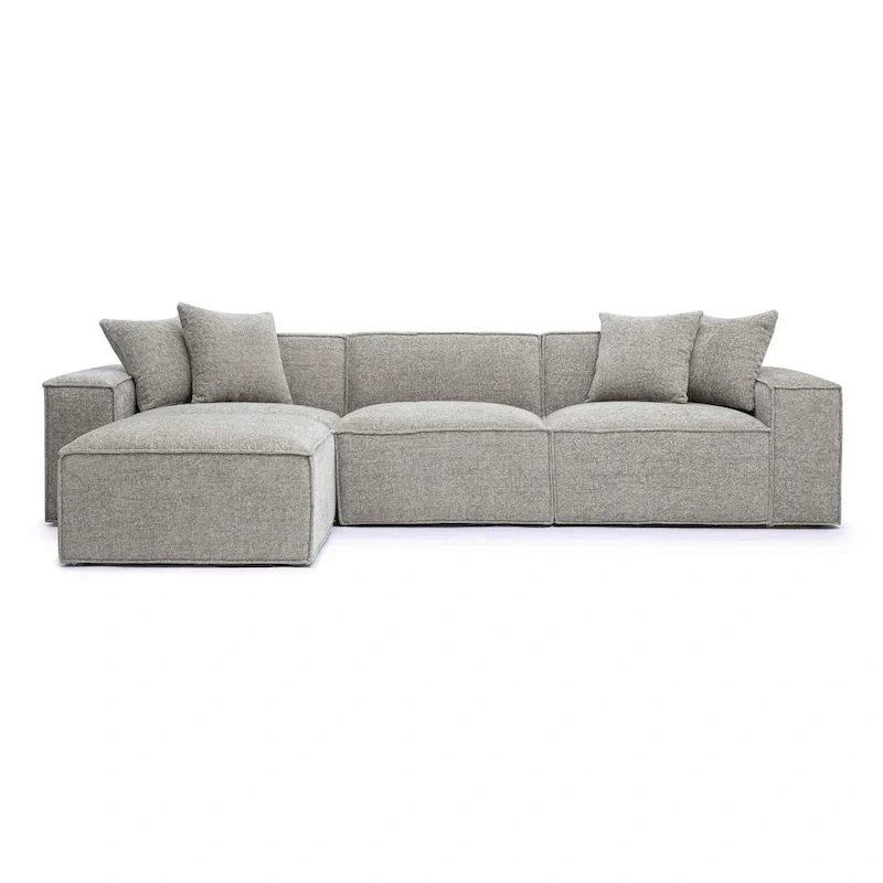 Mindy Chenille Basketweave Modular Sectional - 115.3W x 70D x 28.2H