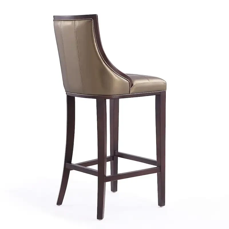 45 in. Walnut Beech Wood Bar Stool (Set of 2)