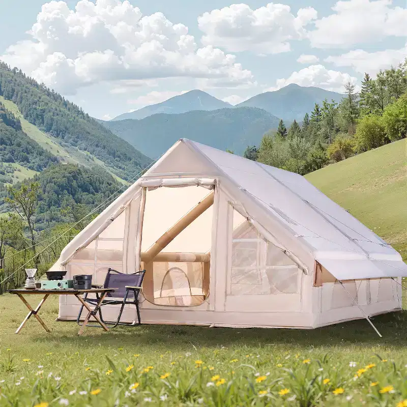 VEVOR Inflatable Tents for Camping, 5-8 Person Easy Setup Blow up Tent with Hand Pump, 300D Oxford Glamping Tent, Beige