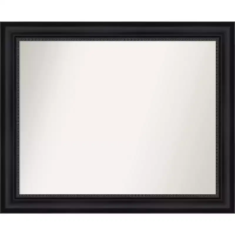 Amanti Art Astor Black Non-Beveled Bathroom Wall Mirror