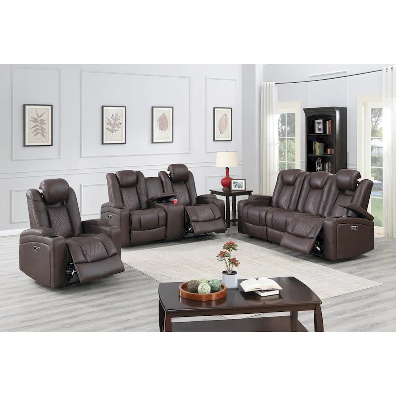 Power Recliner with Cup Holders and USB Charger - Single Seat