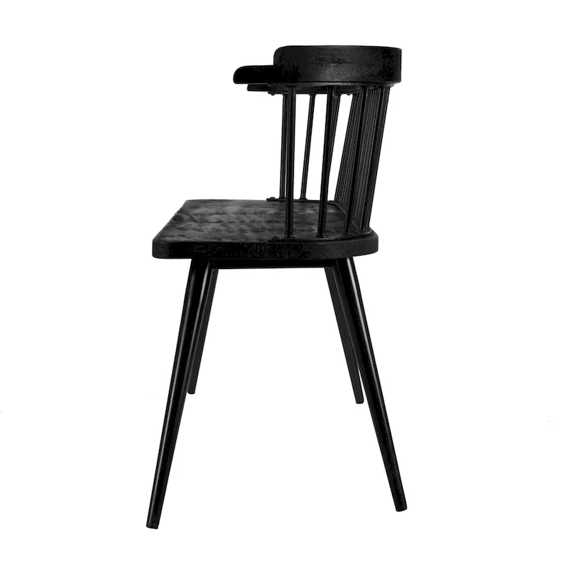 Spindle Back Bench - Solid Mango Wood & Iron Frame, 48.25