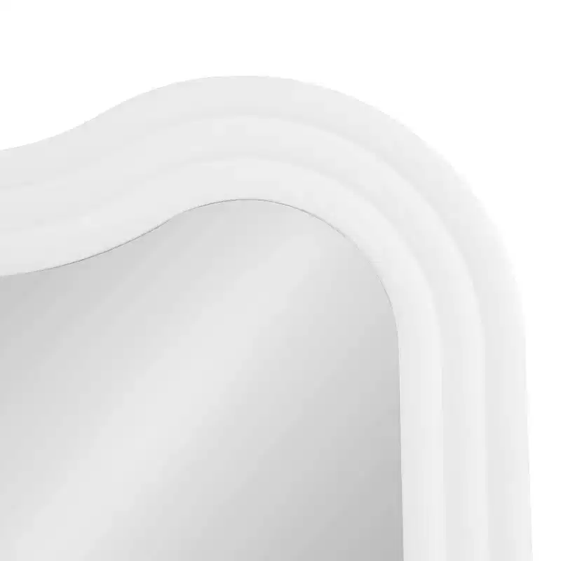 Kate & Laurel All Things Decor 24"x40" Fripp Wavy Wall Mirror Wood White