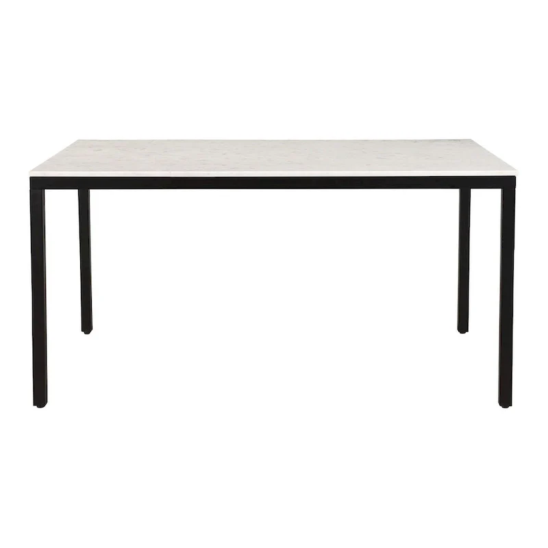 Pariso Modern White Marble-Top Table - 60 W x 30 H x 36 D