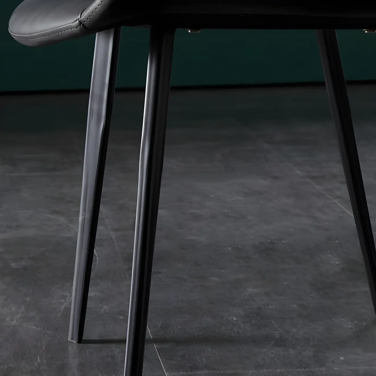 Industrial Modern Dining Chairs Set of 2 with Leather Upholstery