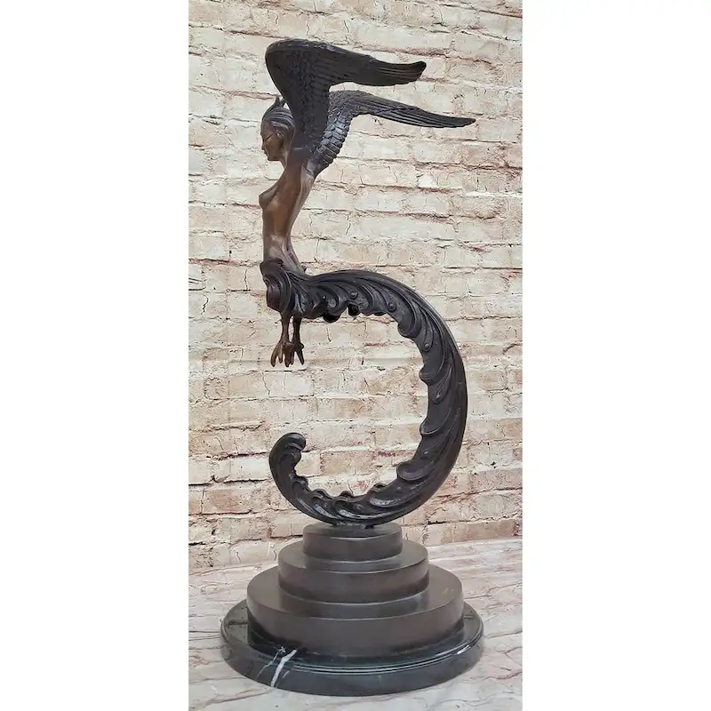 Kinnara Kinaree Kinari Woman Statue Sculpture Figure Hinduism Buddhism 24 Inches X 13 Inches