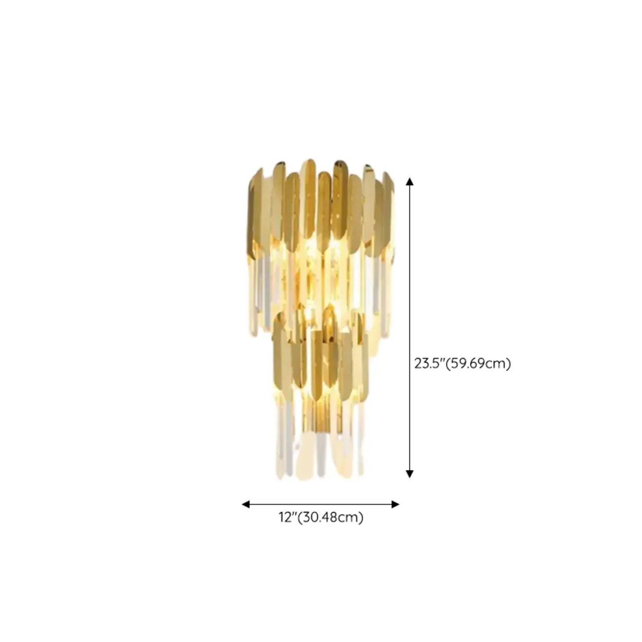 Modern Crystal Gold Metal Tassel Tiered Shining Wall Sconce
