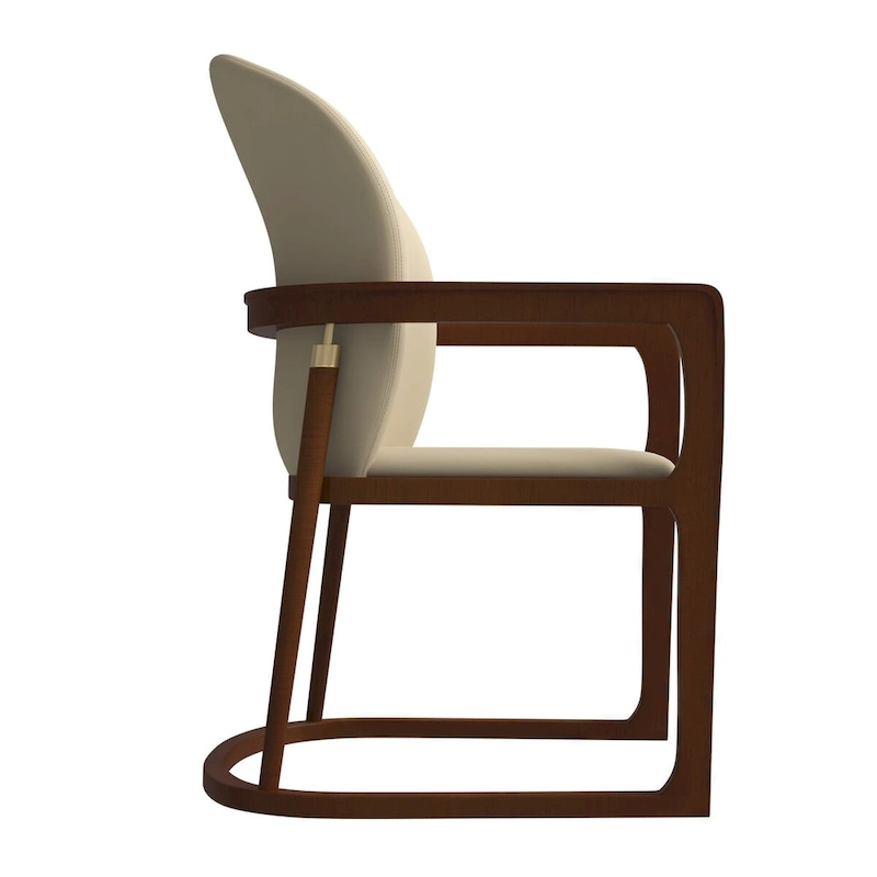 Modern Dining Chair in Upholstered Leather Svelta Series by LeisureMod
