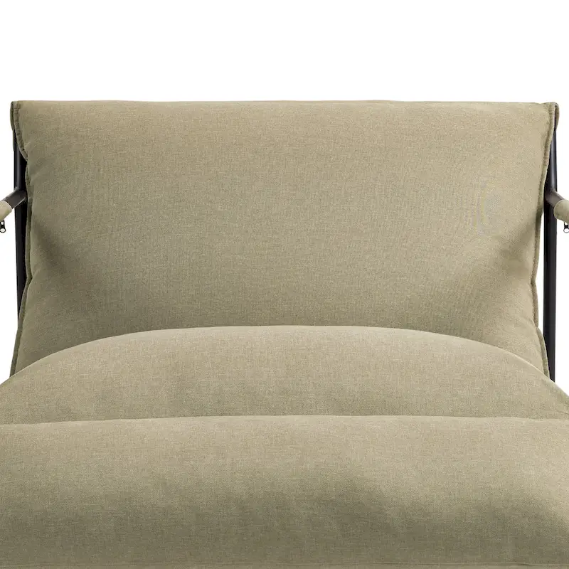 Fabric Accent Chair Metal Framed Sling Armchair Set of 2