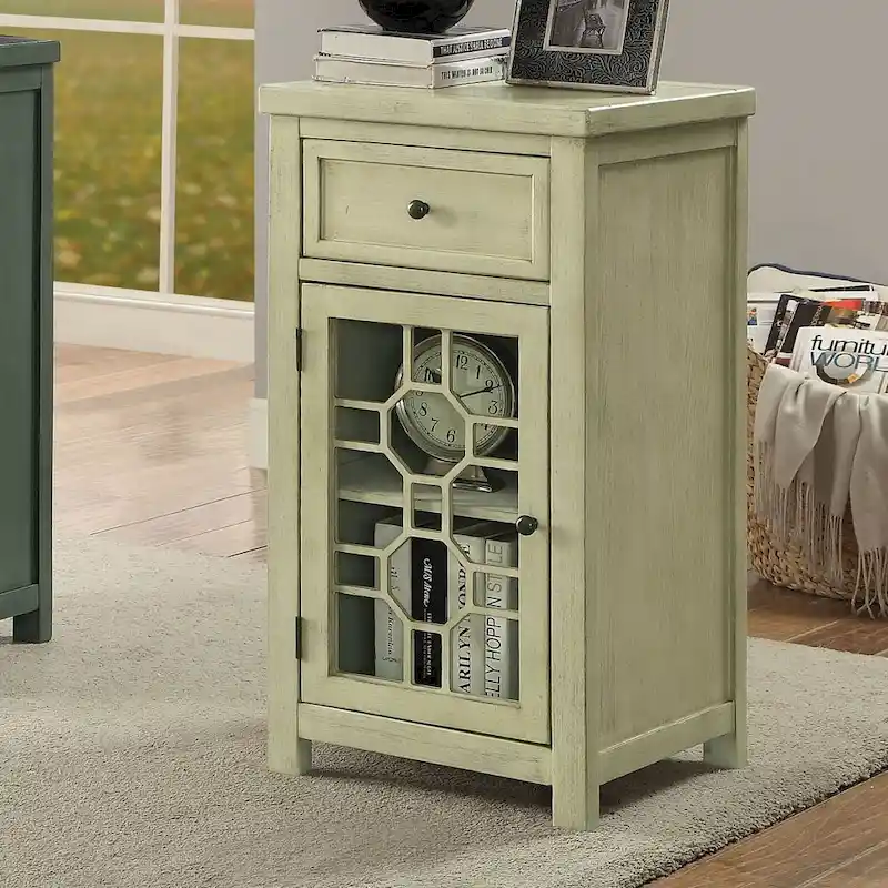 Emma Transitional 18-inch Solid Wood 1-Drawer Side Table by Furniture of America