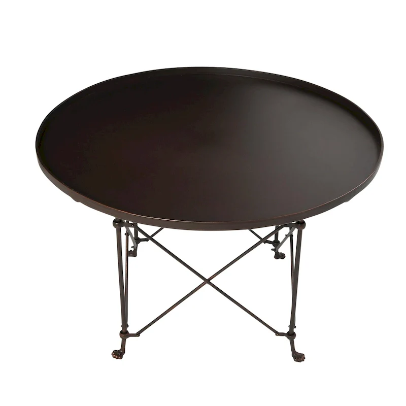 Round Metal Side Table with Claw Feet
