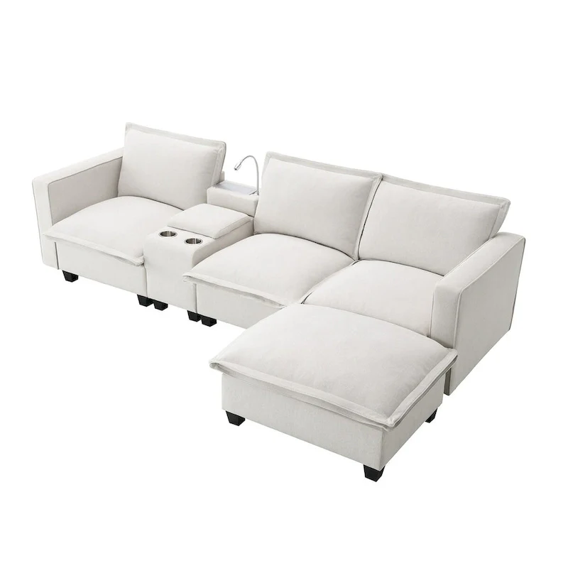 Modular Cloud Sofa with Reading Light, Charging Socket & Cup Holder