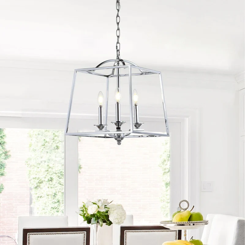Virginia 14.5  3-light Metal LED Pendant, Chrome by JONATHAN Y