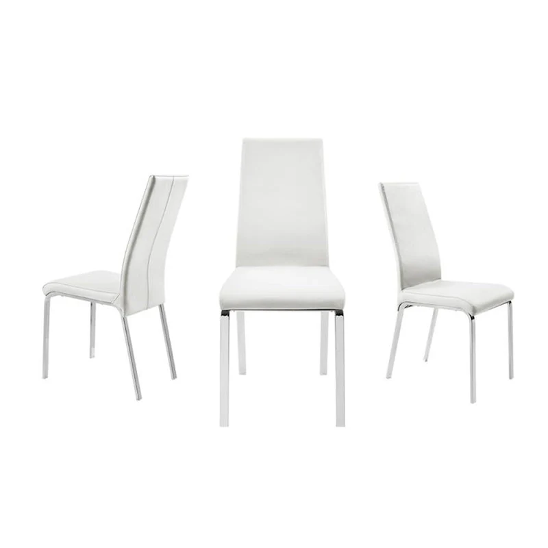 Taupe / White Top Grain Leather Dining Chair, Set of 2