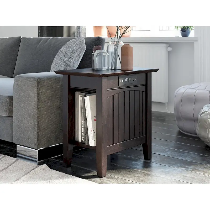 Nantucket Chair Side Table with Built-in Charger