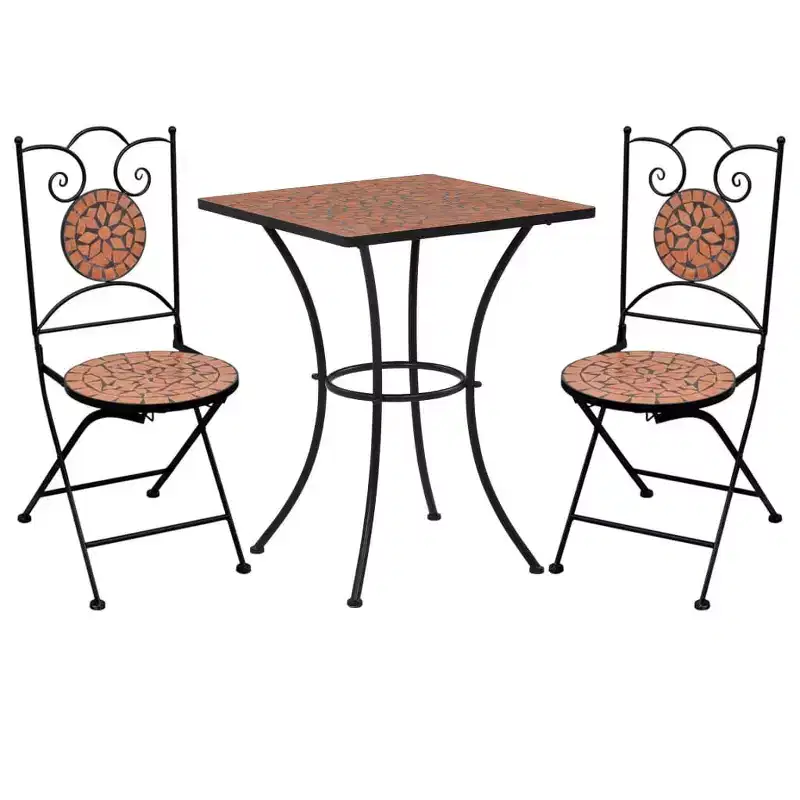 vidaXL Mosaic Bistro Set Terracotta and