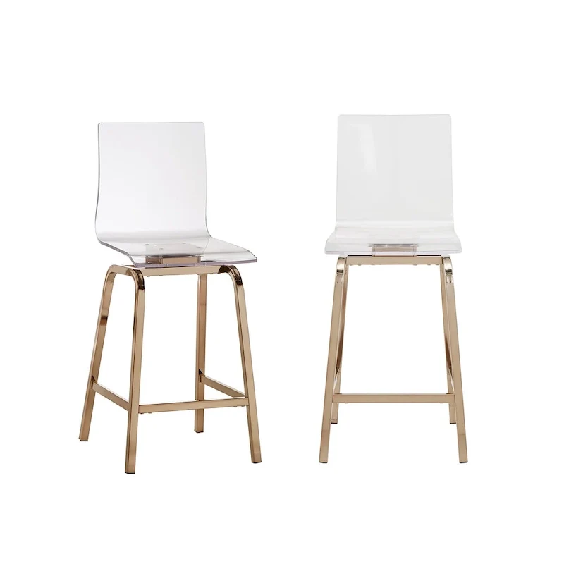 Maravilla Acrylic Swivel High Back Stools (Set 2)