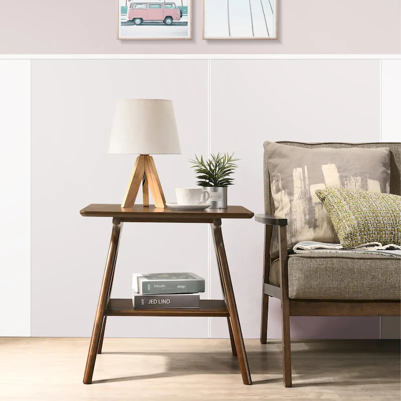 Mid-Century Modern Wood 3-Piece Coffee Table Set