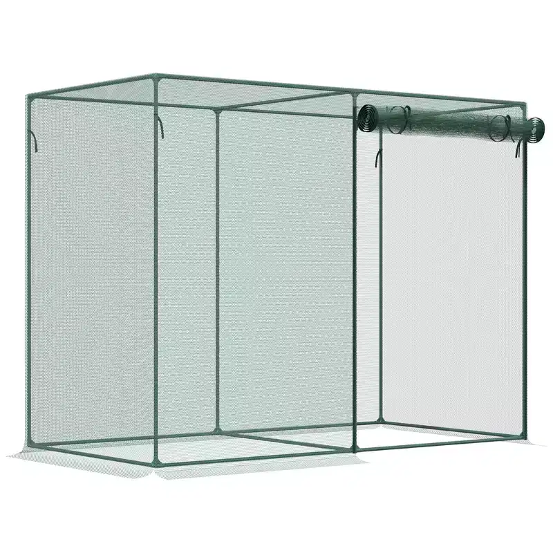 6' x 3' x 5' Crop Cage, Plant Protection Tent with Zippered Doors for Vegetable Garden, Backyard, Green