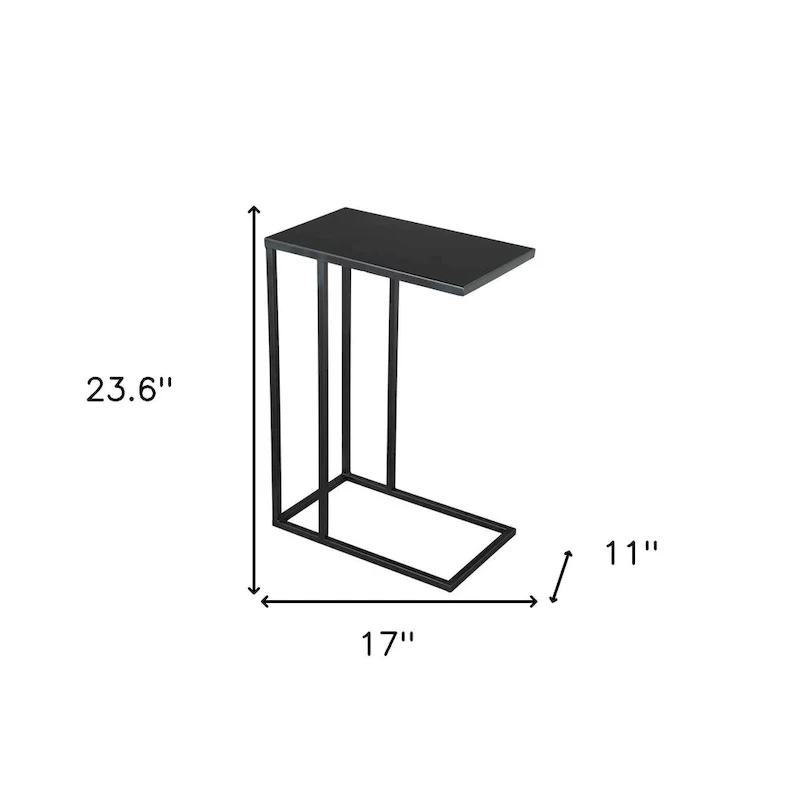 24-Inch Black Iron Abstract End Table (17