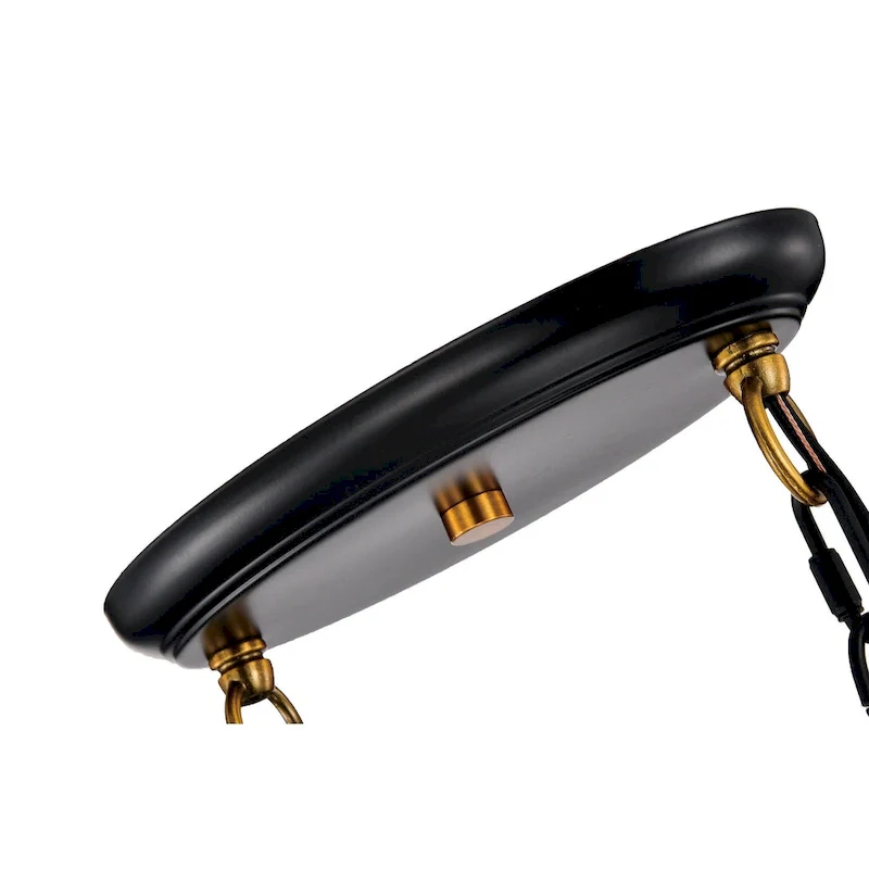 Black and Antique Gold 4- Light Glass Shades Kitchen Island Lighting