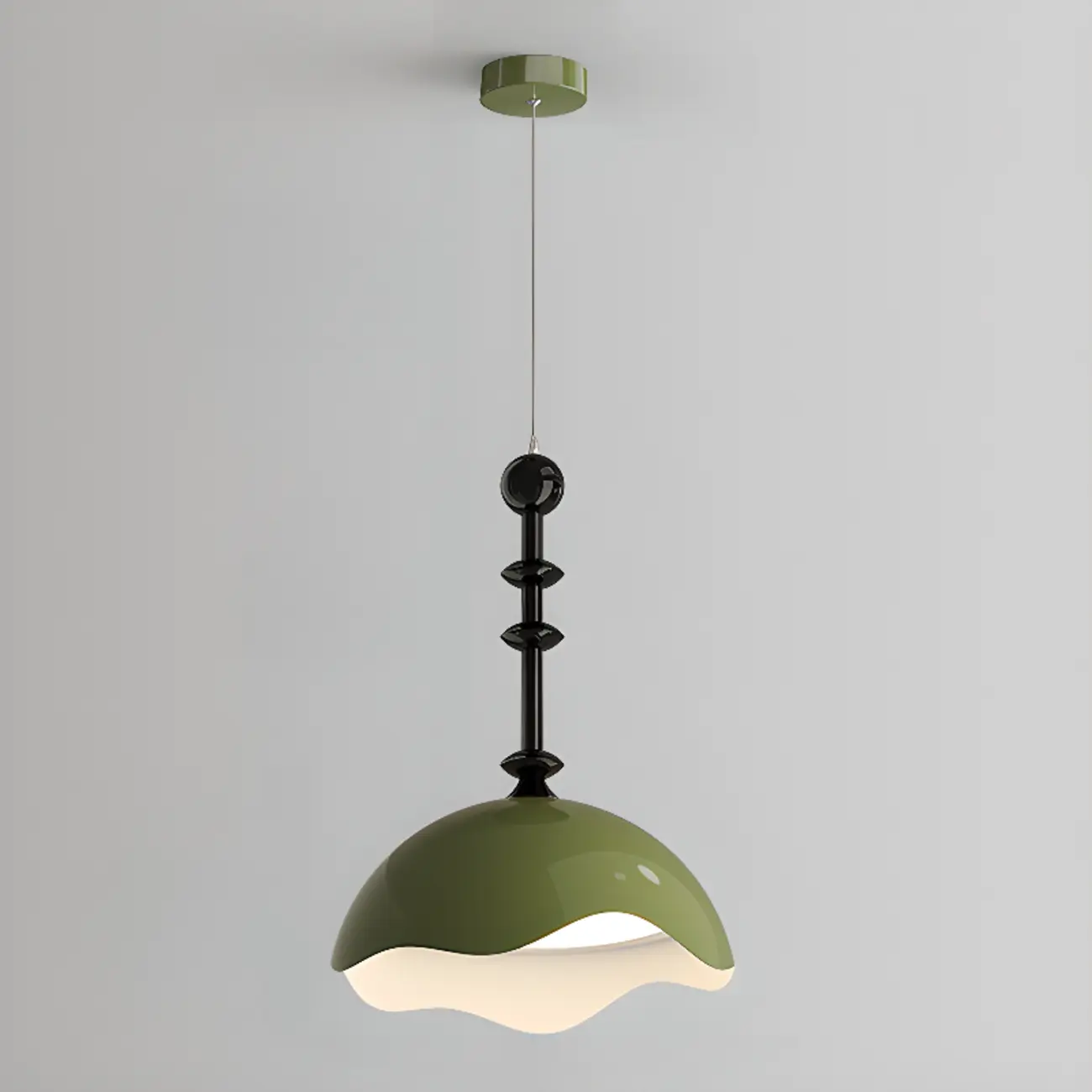Modern Black White Acrylic Dome Pendant Light