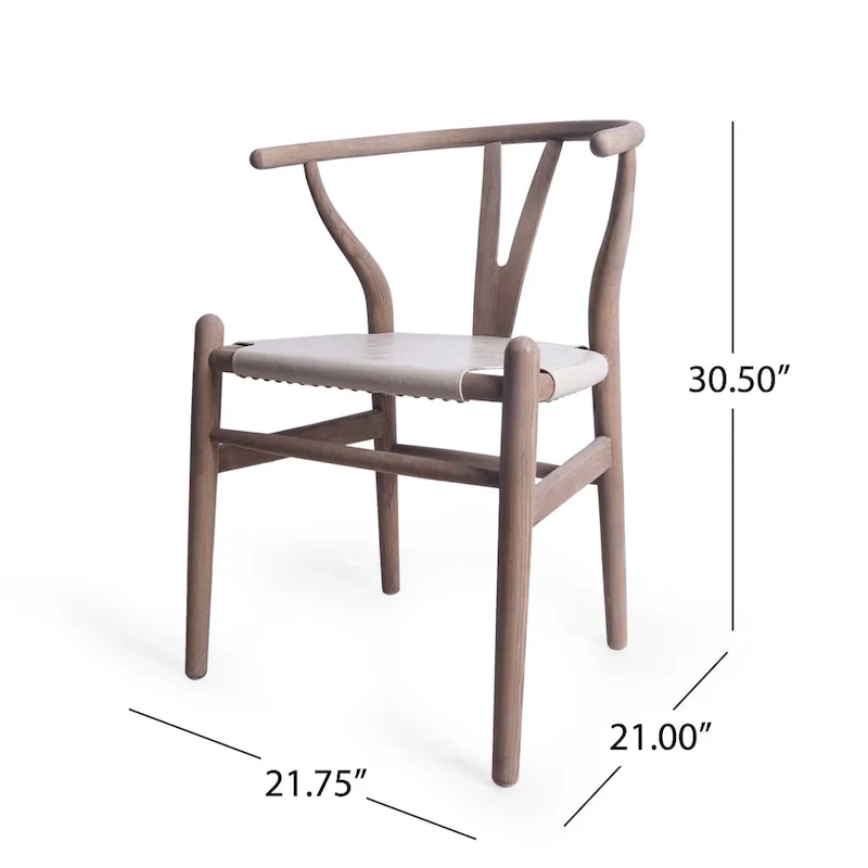 Ash Wood Dining Chairs Set of 6 - Mid-Century Modern Style